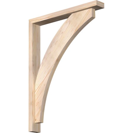 Ekena Millwork Thorton Block Smooth Bracket w/ Offset Brace, Douglas Fir, 3 1/2"W x 26"D x 34"H BKT0402X26X34THR05SDF